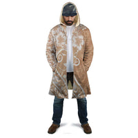 Polynesian Women's Day Cloak Brown Hibiscus Flowers With Polynesian Pattern