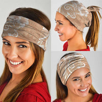 Polynesian Women's Day Neck Gaiter Brown Hibiscus Flowers With Polynesian Pattern