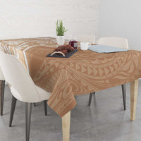 Polynesian Women's Day Tablecloth Brown Hibiscus Flowers With Polynesian Pattern