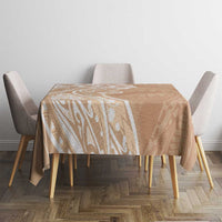 Polynesian Women's Day Tablecloth Brown Hibiscus Flowers With Polynesian Pattern