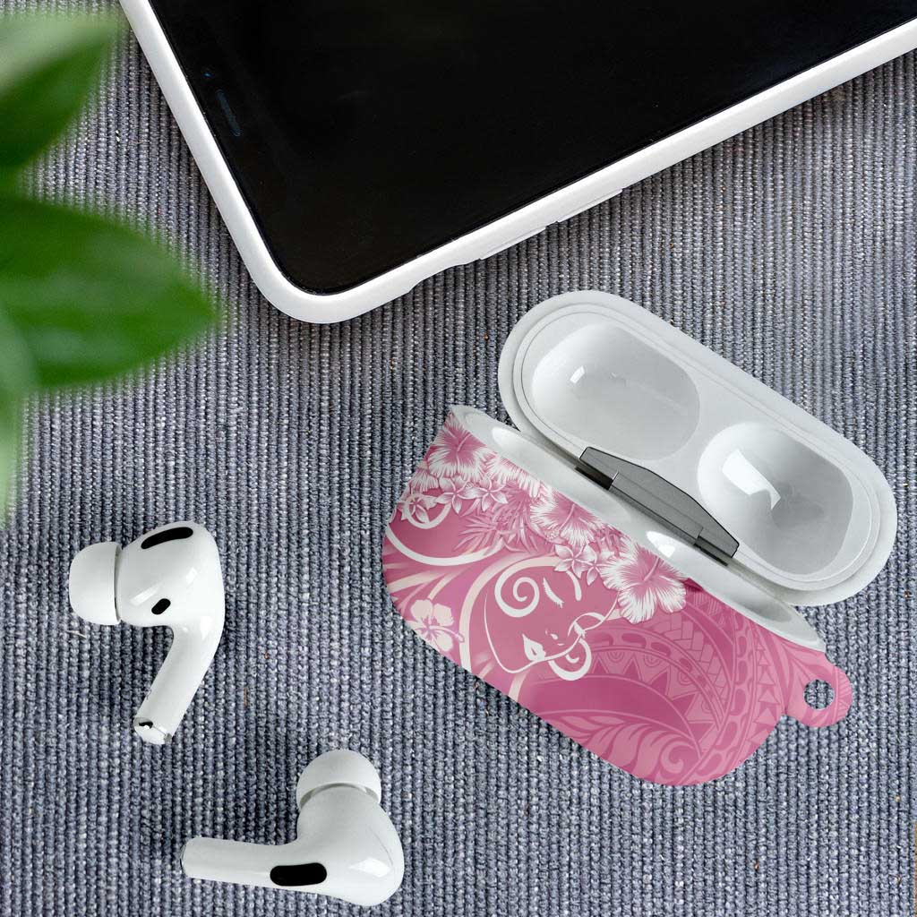 Polynesian Women's Day AirPods Case Pink Hibiscus Flowers With Polynesian Pattern LT05 - Polynesian Pride