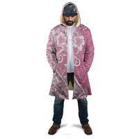 Polynesian Women's Day Cloak Pink Hibiscus Flowers With Polynesian Pattern