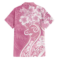 Polynesian Women's Day Family Matching Long Sleeve Bodycon Dress and Hawaiian Shirt Pink Hibiscus Flowers With Polynesian Pattern LT05 - Polynesian Pride