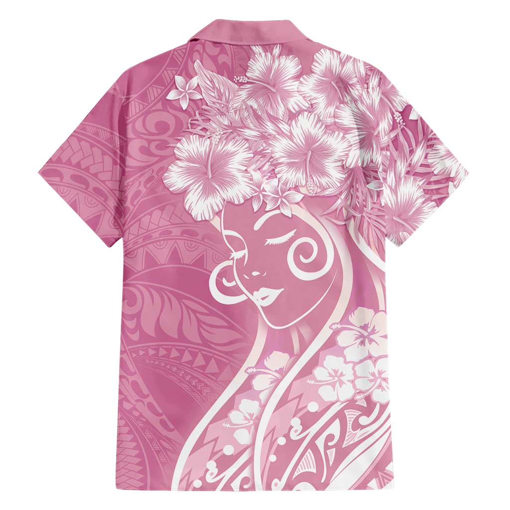 Polynesian Women's Day Family Matching Off The Shoulder Long Sleeve Dress and Hawaiian Shirt Pink Hibiscus Flowers With Polynesian Pattern LT05 - Polynesian Pride