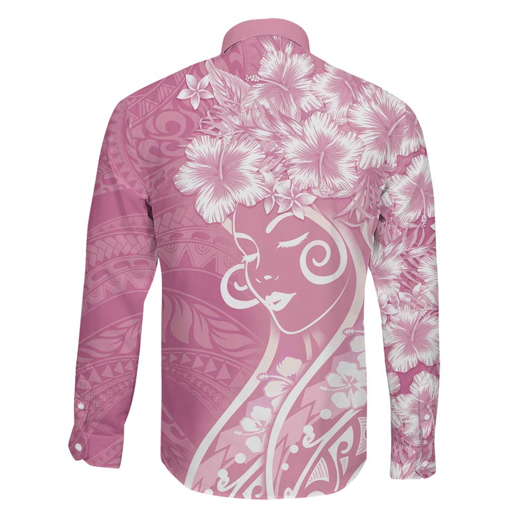 Polynesian Women's Day Family Matching Off Shoulder Maxi Dress and Hawaiian Shirt Pink Hibiscus Flowers With Polynesian Pattern LT05 - Polynesian Pride