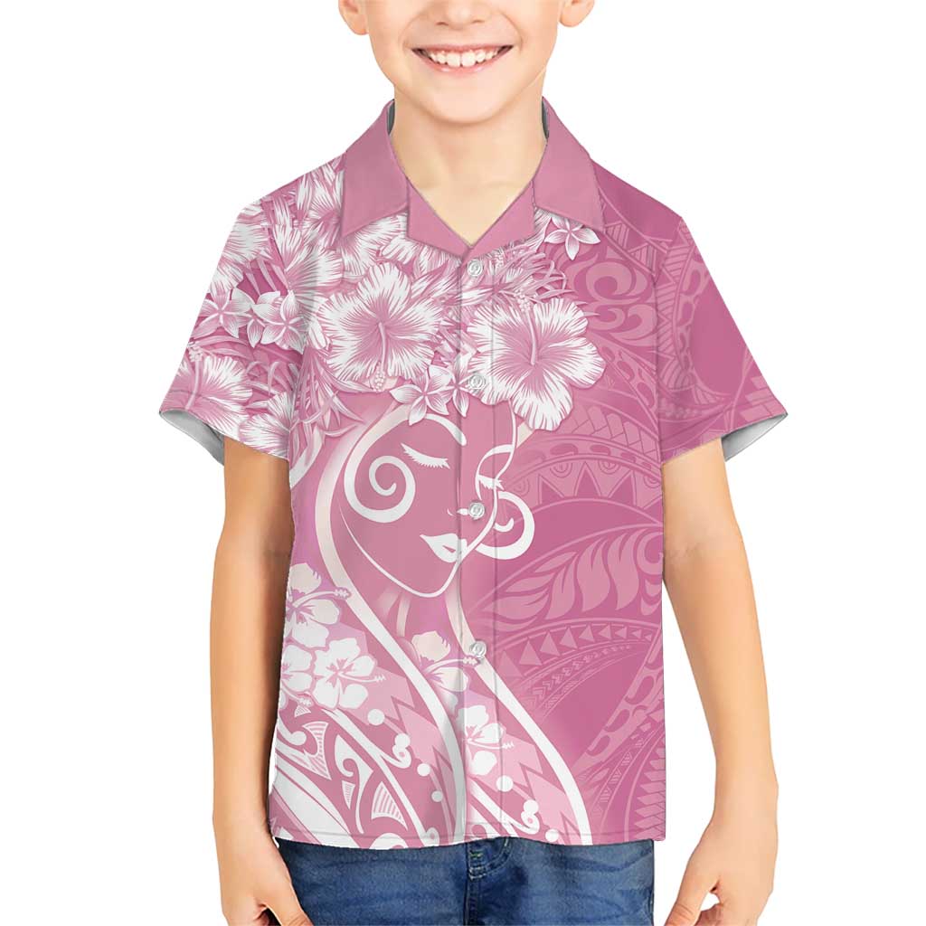 Polynesian Women's Day Hawaiian Shirt Pink Hibiscus Flowers With Polynesian Pattern LT05 - Polynesian Pride