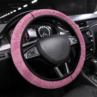 Polynesian Women's Day Steering Wheel Cover Pink Hibiscus Flowers With Polynesian Pattern