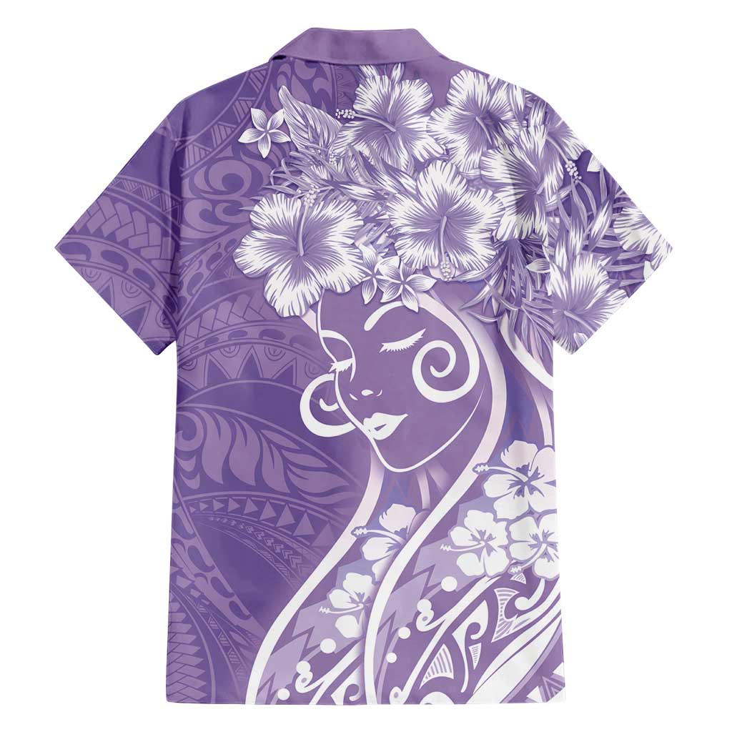 Polynesian Women's Day Family Matching Off Shoulder Maxi Dress and Hawaiian Shirt Purple Hibiscus Flowers With Polynesian Pattern LT05 - Polynesian Pride