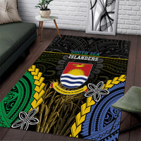 South Sea Islanders And Gilbert Islands Area Rug Kanakas Polynesian Pattern LT05 Black - Polynesian Pride