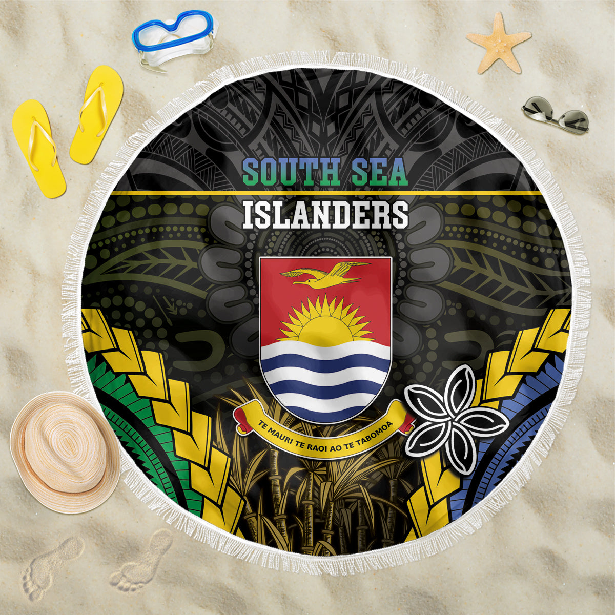 South Sea Islanders And Gilbert Islands Beach Blanket Kanakas Polynesian Pattern
