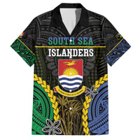 Personalised South Sea Islanders And Gilbert Islands Family Matching Off Shoulder Maxi Dress and Hawaiian Shirt Kanakas Polynesian Pattern LT05 Dad's Shirt - Short Sleeve Black - Polynesian Pride