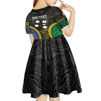 Personalised South Sea Islanders And Gilbert Islands Kid Short Sleeve Dress Kanakas Polynesian Pattern