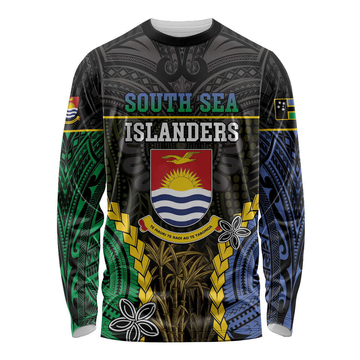 Personalised South Sea Islanders And Gilbert Islands Long Sleeve Shirt Kanakas Polynesian Pattern