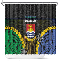 South Sea Islanders And Gilbert Islands Shower Curtain Kanakas Polynesian Pattern LT05 Black - Polynesian Pride