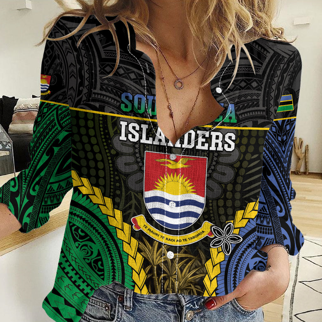 Personalised South Sea Islanders And Gilbert Islands Women Casual Shirt Kanakas Polynesian Pattern