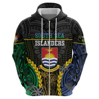 Personalised South Sea Islanders And Gilbert Islands Zip Hoodie Kanakas Polynesian Pattern