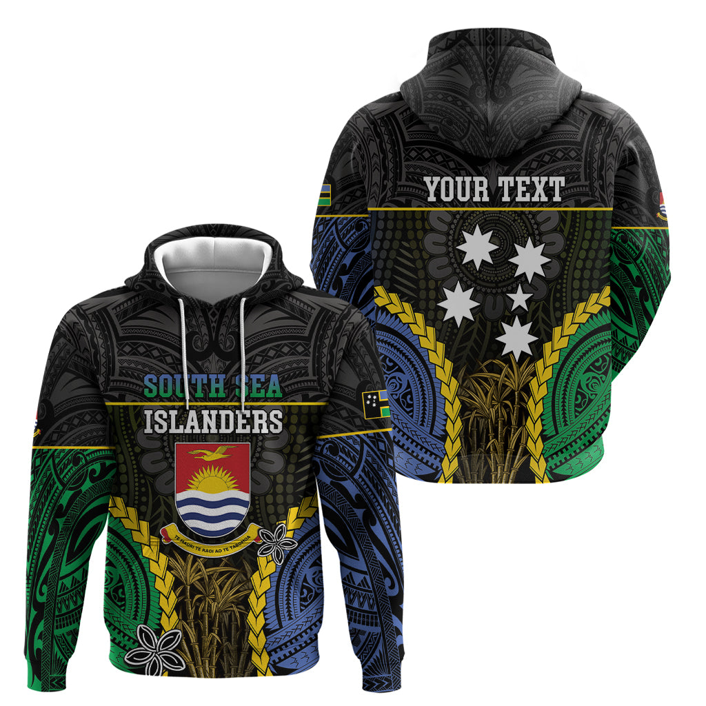 Personalised South Sea Islanders And Gilbert Islands Zip Hoodie Kanakas Polynesian Pattern