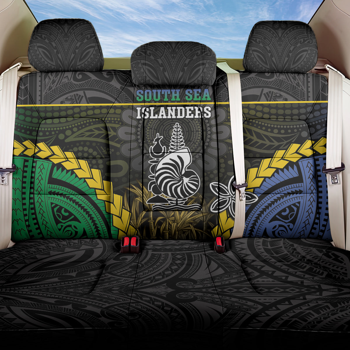 South Sea Islanders And New Caledonia Back Car Seat Cover Kanakas Polynesian Pattern