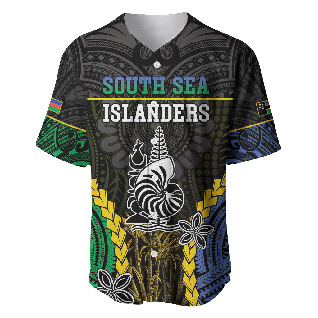 Personalised South Sea Islanders And New Caledonia Baseball Jersey Kanakas Polynesian Pattern