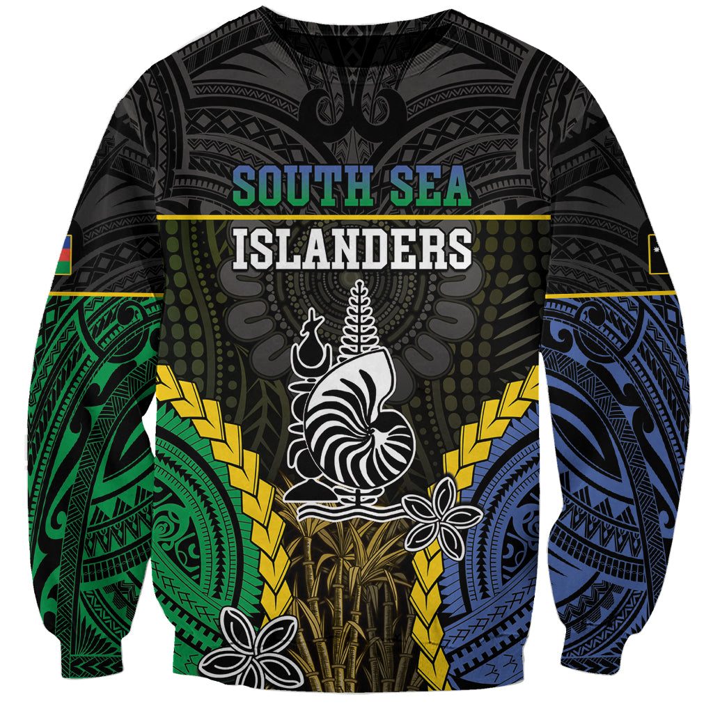 Personalised South Sea Islanders And New Caledonia Sweatshirt Kanakas Polynesian Pattern