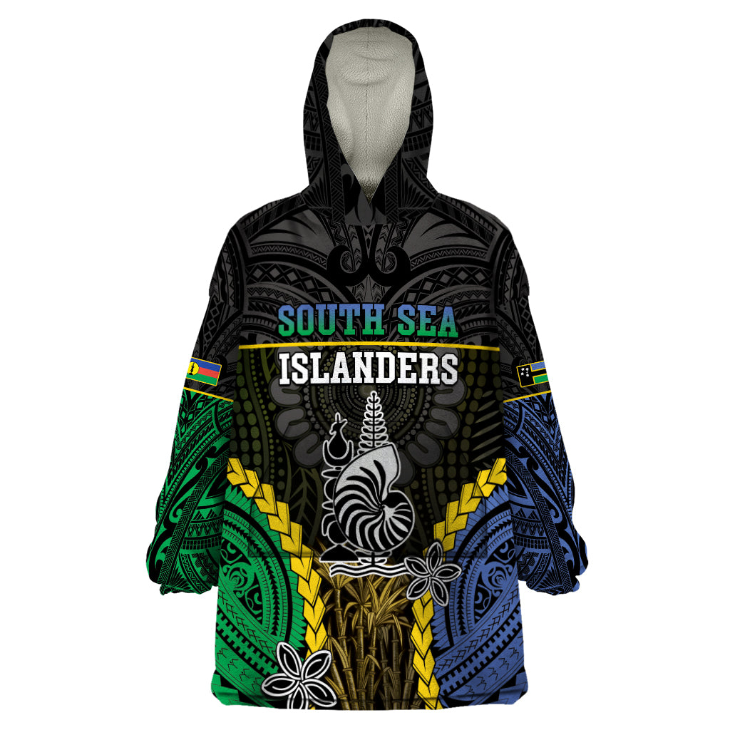 Personalised South Sea Islanders And New Caledonia Wearable Blanket Hoodie Kanakas Polynesian Pattern