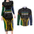 Personalised South Sea Islanders And New Ireland Couples Matching Long Sleeve Bodycon Dress and Long Sleeve Button Shirt Kanakas Polynesian Pattern