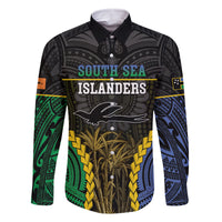 Personalised South Sea Islanders And New Ireland Family Matching Long Sleeve Bodycon Dress and Hawaiian Shirt Kanakas Polynesian Pattern