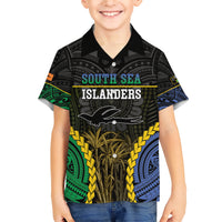 Personalised South Sea Islanders And New Ireland Family Matching Short Sleeve Bodycon Dress and Hawaiian Shirt Kanakas Polynesian Pattern LT05 Son's Shirt Black - Polynesian Pride