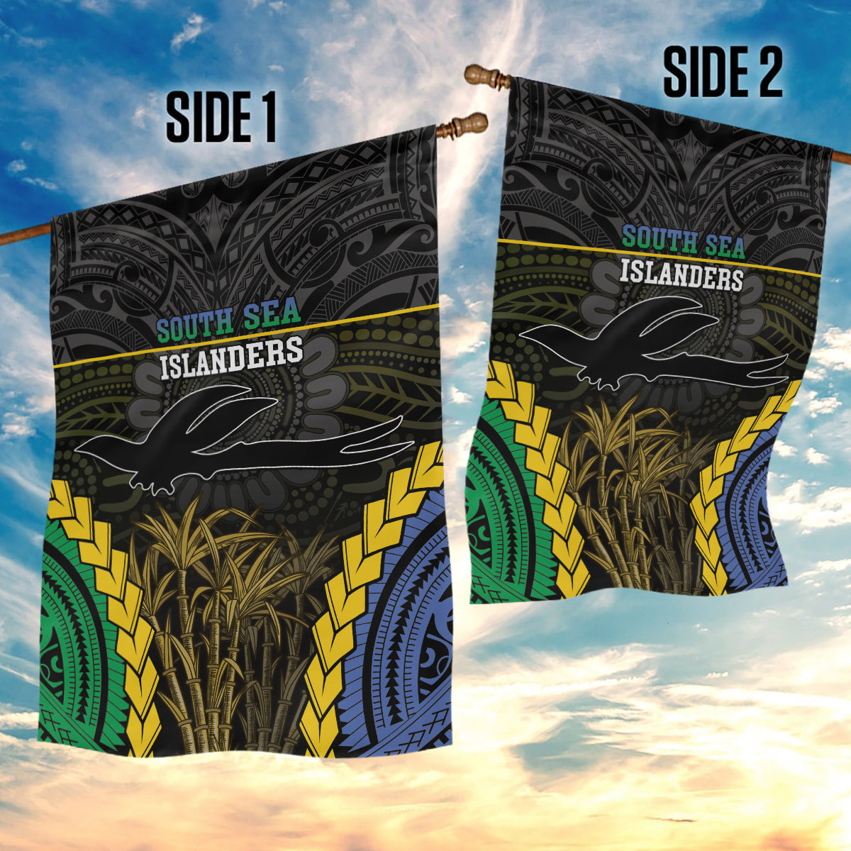 South Sea Islanders And New Ireland Garden Flag Kanakas Polynesian Pattern