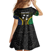 Personalised South Sea Islanders And New Ireland Kid Short Sleeve Dress Kanakas Polynesian Pattern