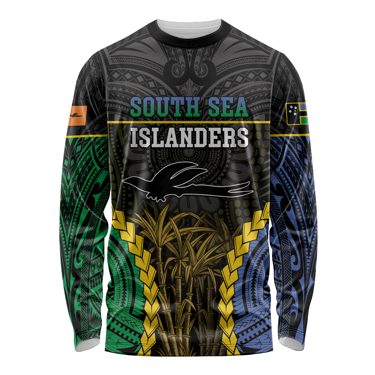 Personalised South Sea Islanders And New Ireland Long Sleeve Shirt Kanakas Polynesian Pattern