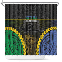 South Sea Islanders And New Ireland Shower Curtain Kanakas Polynesian Pattern LT05 Black - Polynesian Pride