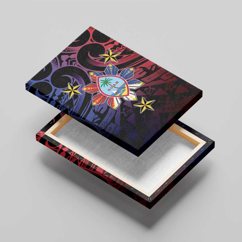 Philippines Guam Canvas Wall Art Filipino Sun With Guaman Seal