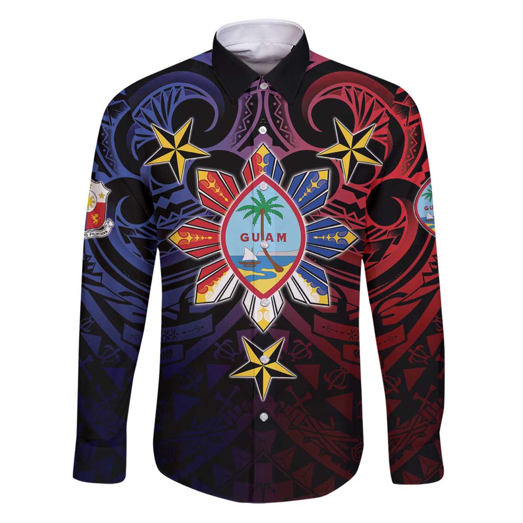 Philippines Guam Family Matching Puletasi and Hawaiian Shirt Filipino Sun With Guaman Seal