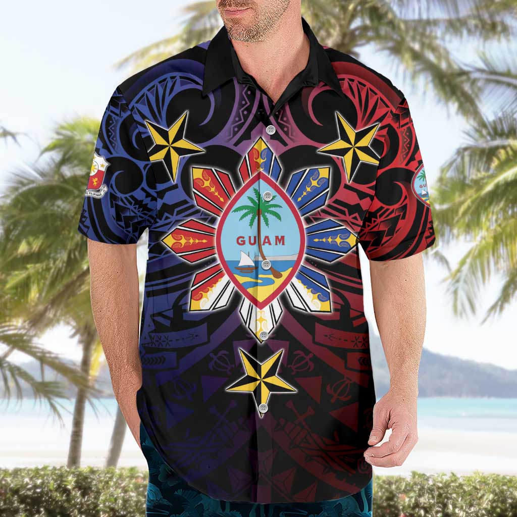Philippines Guam Hawaiian Shirt Filipino Sun With Guaman Seal LT05 - Polynesian Pride