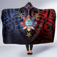 Philippines Guam Hooded Blanket Filipino Sun With Guaman Seal LT05 One Size Blue - Polynesian Pride