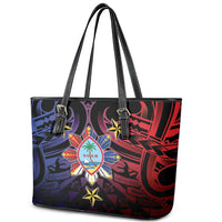 Philippines Guam Leather Tote Bag Filipino Sun With Guaman Seal