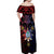 Philippines Guam Off Shoulder Maxi Dress Filipino Sun With Guaman Seal