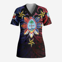 Philippines Guam Scrub Top Filipino Sun With Guaman Seal - Polynesian Pride