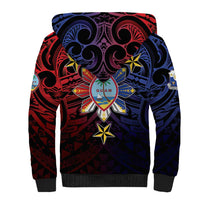 Philippines Guam Sherpa Hoodie Filipino Sun With Guaman Seal LT05 - Polynesian Pride