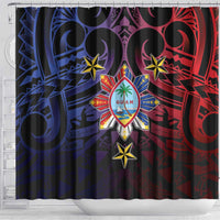 Philippines Guam Shower Curtain Filipino Sun With Guaman Seal