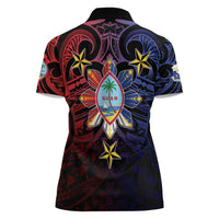 Philippines Guam Women Polo Shirt Filipino Sun With Guaman Seal