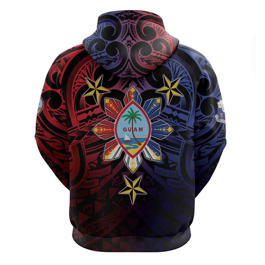 Philippines Guam Zip Hoodie Filipino Sun With Guaman Seal LT05 - Polynesian Pride