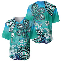 Fiji Born Indian Baseball Jersey Palm Paisley With Tapa Pattern