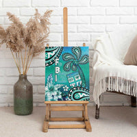 Fiji Born Indian Canvas Wall Art Palm Paisley With Tapa Pattern LT05 - Polynesian Pride