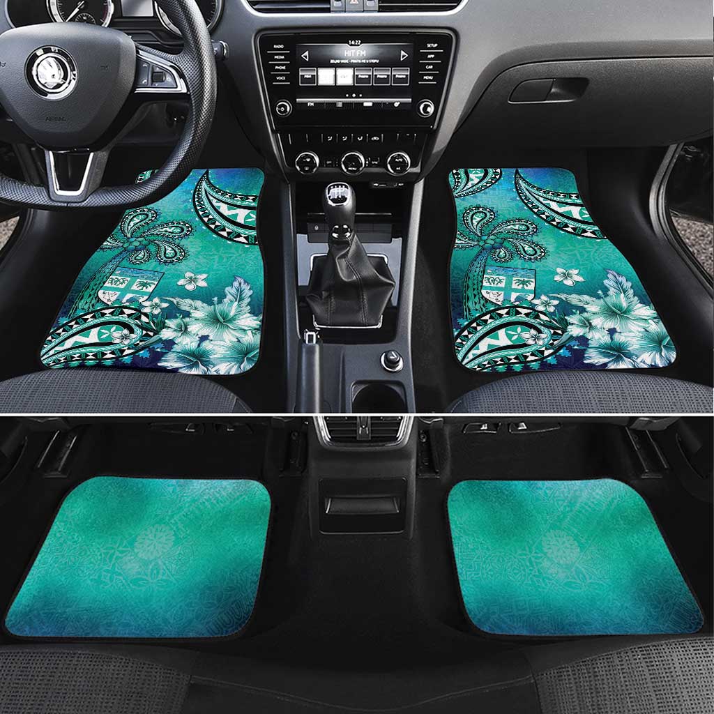 Fiji Born Indian Car Mats Palm Paisley With Tapa Pattern