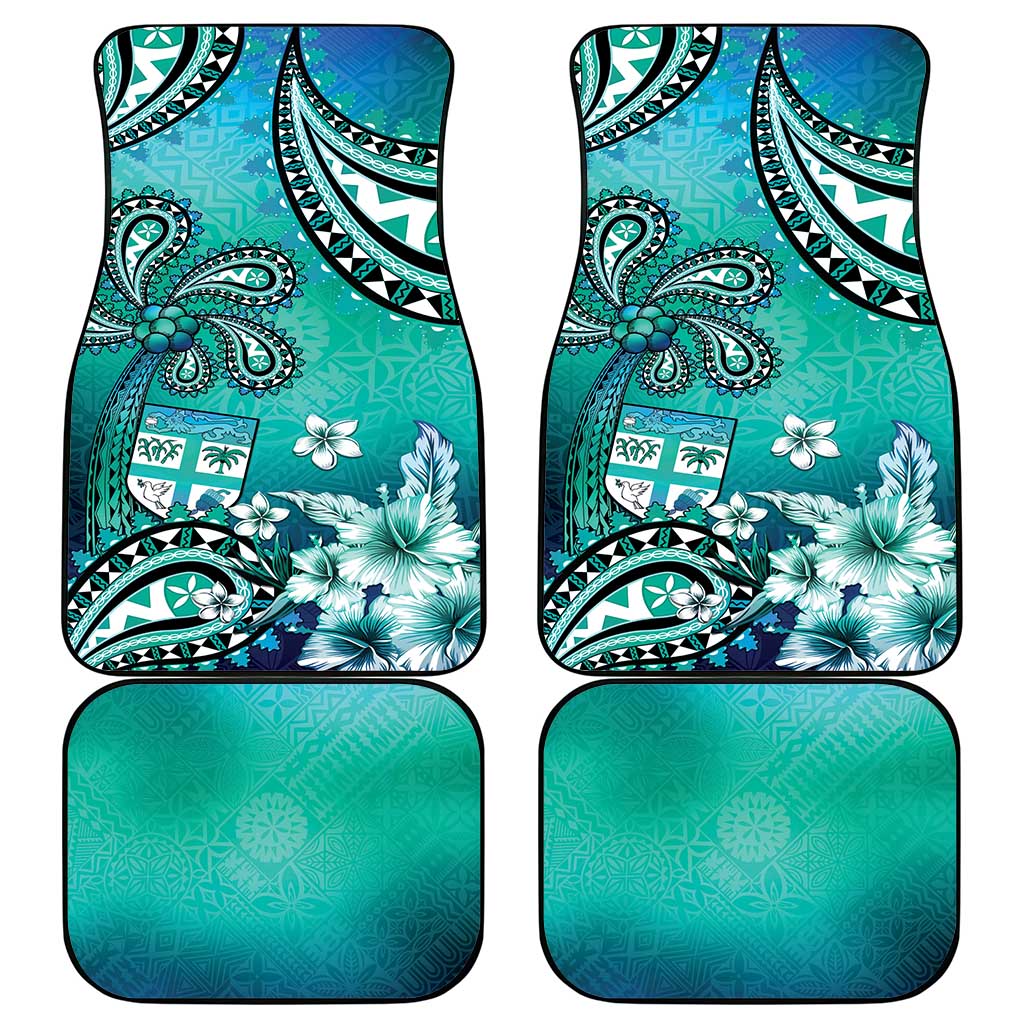 Fiji Born Indian Car Mats Palm Paisley With Tapa Pattern