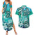 Fiji Born Indian Couples Matching Summer Maxi Dress and Hawaiian Shirt Palm Paisley With Tapa Pattern