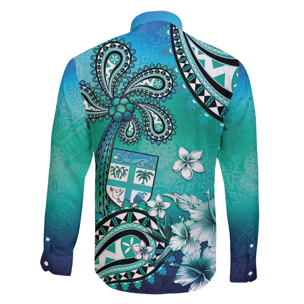 Fiji Born Indian Family Matching Long Sleeve Bodycon Dress and Hawaiian Shirt Palm Paisley With Tapa Pattern