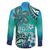 Fiji Born Indian Family Matching Off The Shoulder Long Sleeve Dress and Hawaiian Shirt Palm Paisley With Tapa Pattern